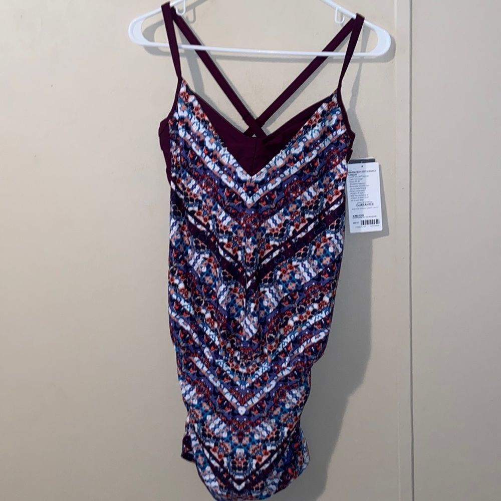 Athleta Marrakesh Side Scrunch Tankini Swimsuit Top NEW